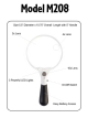 XL MAGNIFYING GLASS 2X, 4X, & 10X LENSES WITH BRIGHT LIGHTS